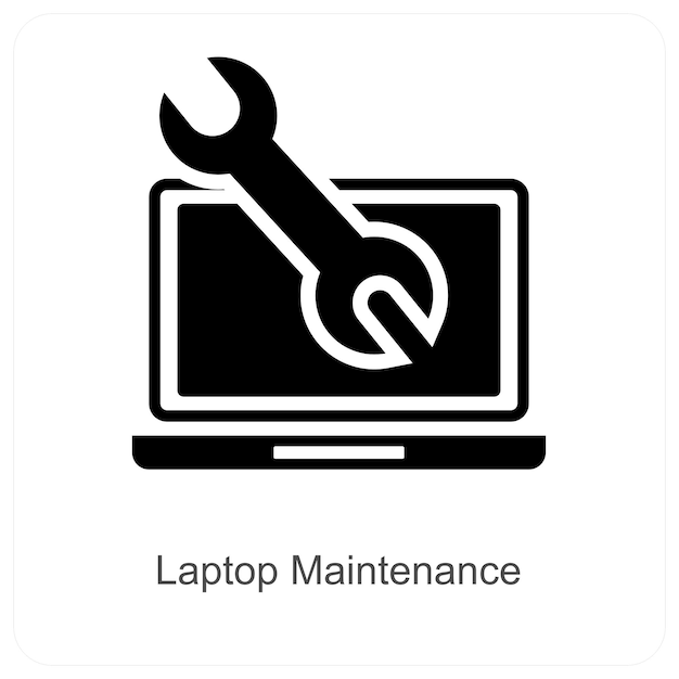 Laptop Maintenance and repair icon concept