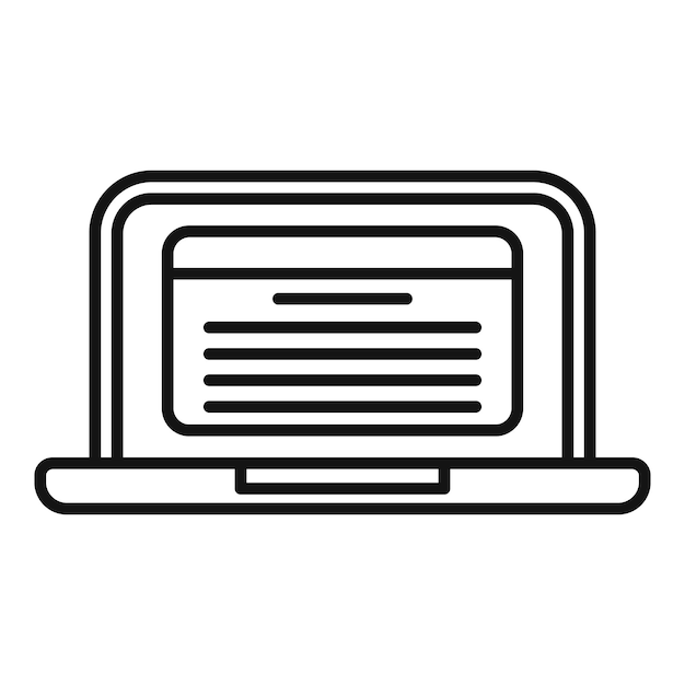 Laptop online course icon outline vector Web people Video distance