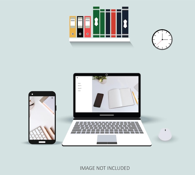 Laptop or Mobile Phone with modern elements