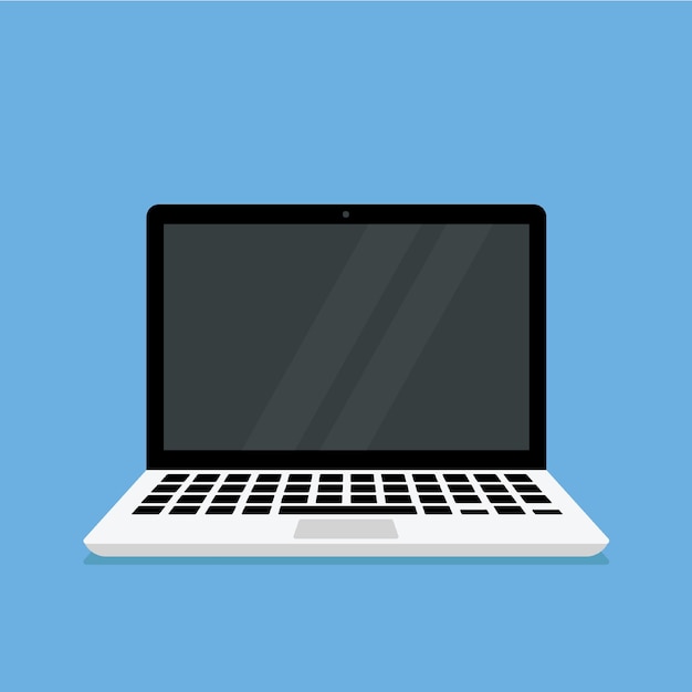 Laptop personal computer flat vector illustration Portable personal computer symbol for websites