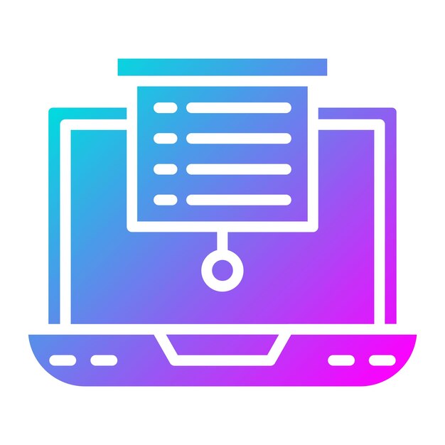 Laptop Presentation Vector Illustration Style