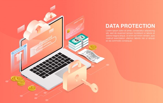 Laptop Security system. business  . Network and Data Protection 