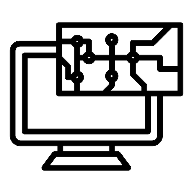 Laptop system icon Outline Laptop system vector icon for web design isolated on white background