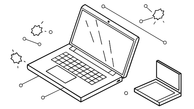 laptop vector graphics illustration EPS source file format lossless scaling icon design