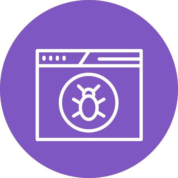 Laptop Virus vector icon illustration of Cyber Security iconset