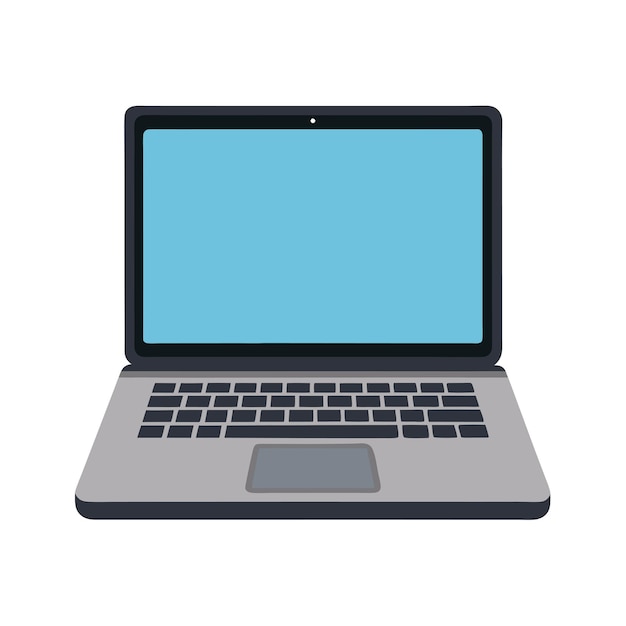 Laptop with blank screen vector illustration
