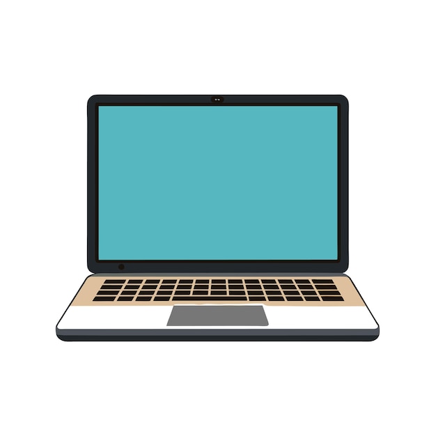 Laptop with blank screen vector illustration