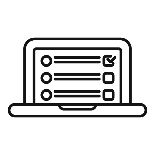 Laptop with checklist icon illustration