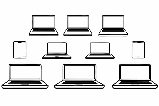 Laptops Line Art Elegant Illustration Ideas Trends