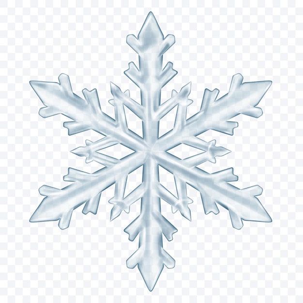 Large complex translucent beautiful Christmas snowflake in gray colors isolated on transparent background Transparency only in vector format