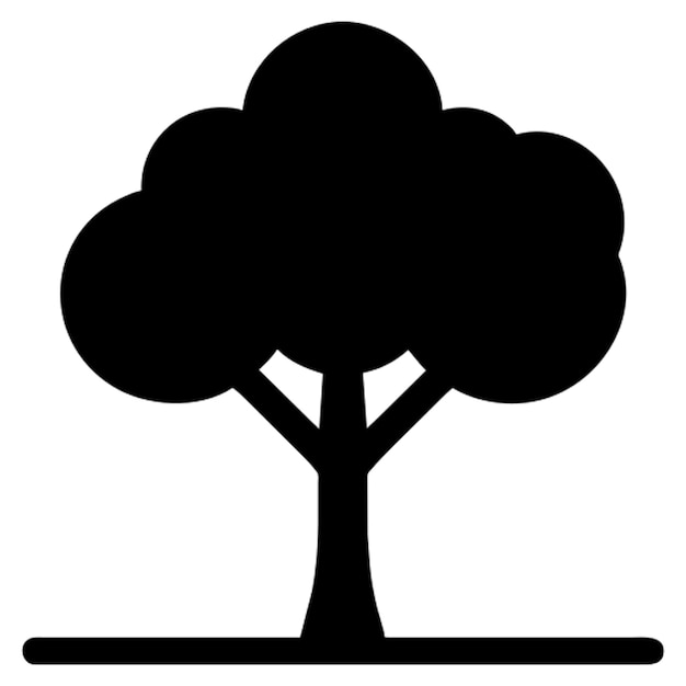 large tree with large trunk pictogram