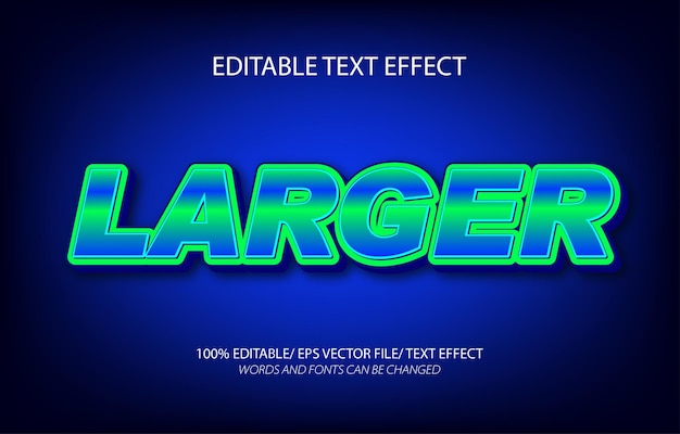 Larger editable text effect and editable text style