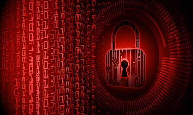 Låst hänglås på digital bakgrund, Cyber Security