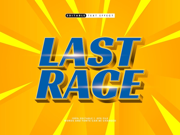 last race editable text effect in speed and race text style