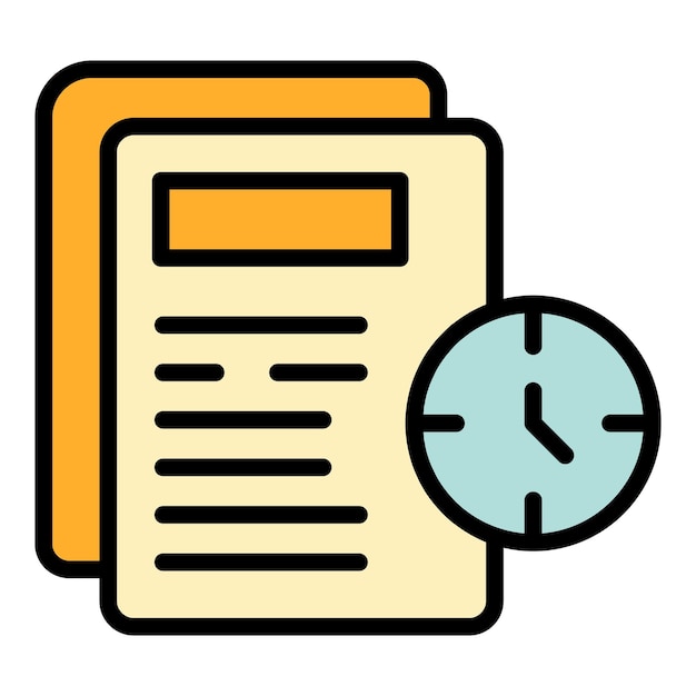 late work papers icon outline late work papers vector icon for web design isolated on white background color flat