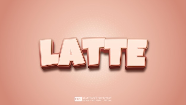 latte editable 3d text effect font illustration