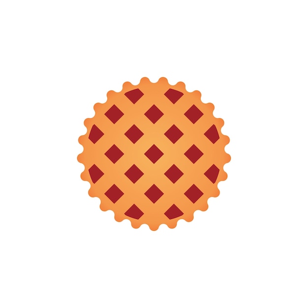 lattice cherry pie icon berry pie flat color icon for food apps and web