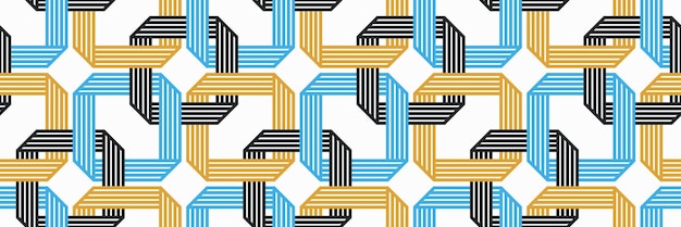 Lattice geometric seamless pattern vector design trendy retro style minimal grid tiling net linear art
