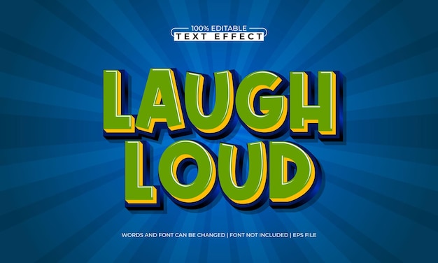 laugh loud editable text effect with a kids and play text style