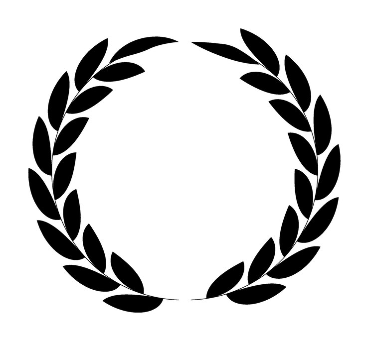 Vektör laurel branch laurel wreath icon isolated on transparent background vintage decorative element for award medal achievement emblem premium quality ornate and logo floral round frame of leaves