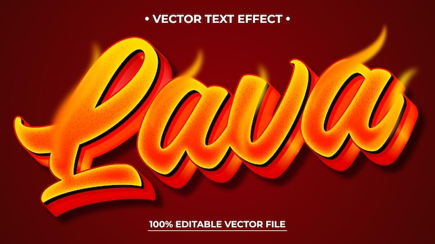 Lava 3D text effect Editable text style effect with red light theme suitable for fire theme needs
