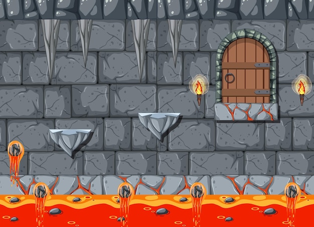 Lava Cave Platformer Game template