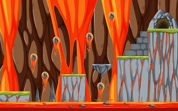 Lava Cave Platformer Game template