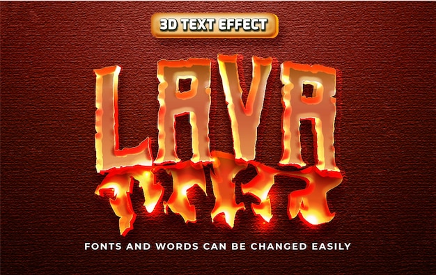 Lava flame 3d editable text effect style