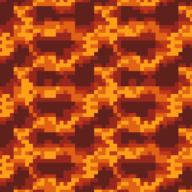 lava pixel blocks background pattern Retro console game level cubic pixel texture