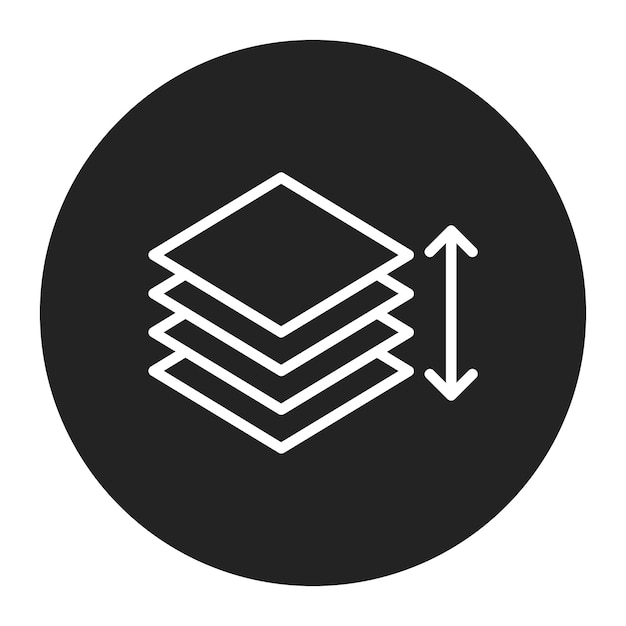 Layer Height icon vector image Can be used for 3d Printing