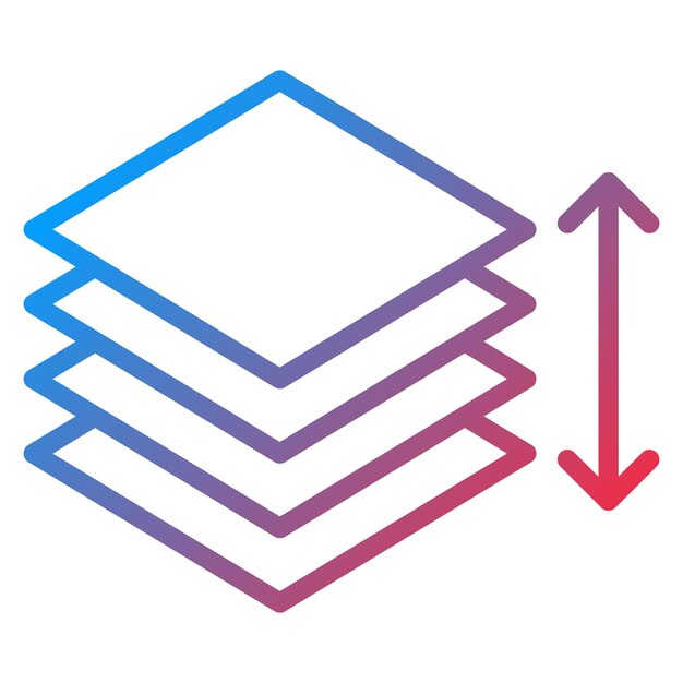 Layer Height icon vector image Can be used for 3d Printing