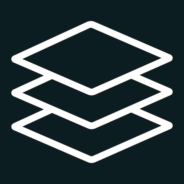 Layer outline icon Three Layer line icon Layers editable stroke outline icon