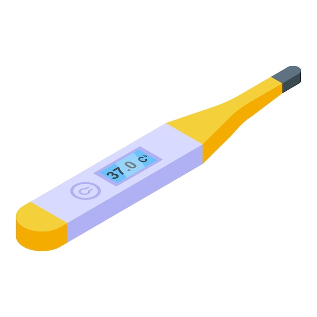 Lcd digital thermometer icon Isometric of lcd digital thermometer vector icon for web design isolated on white background
