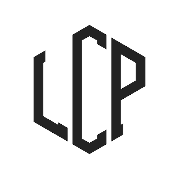 lcp logo design initial letter lcp monogram logo using hexagon shape