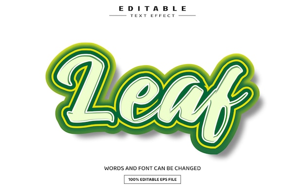 Leaf 3D editable text effect template