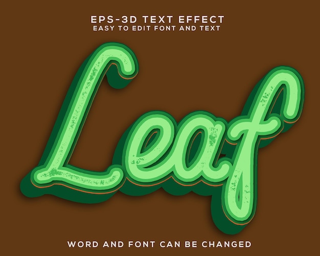 Leaf 3d text effect
