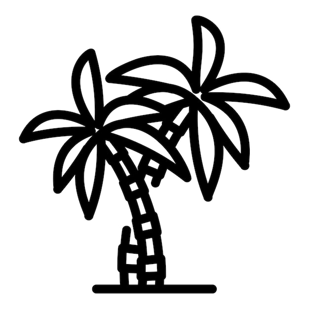 leaf palm tree icon outline leaf palm tree vector icon for web design isolated on white background