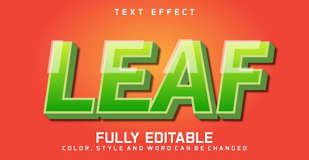 leaf text editable style effect glowing style concept