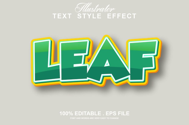 leaf text effect editable