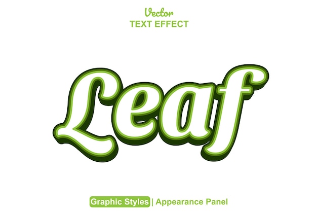 Leaf text effect with green graphic style and editable