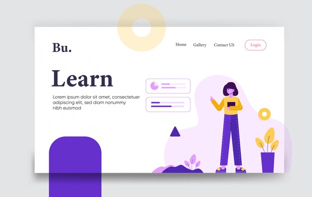Learn landing page template