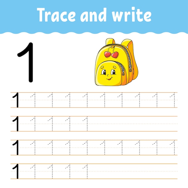 Learn Numbers. Trace and write. Back to school. Handwriting practice. Learning numbers for kids.