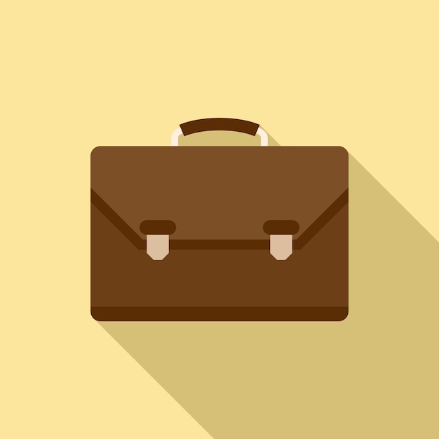 Leather office suitcase icon Flat illustration of leather office suitcase vector icon for web design