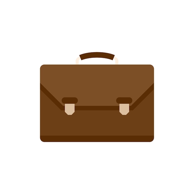 Leather office suitcase icon Flat illustration of leather office suitcase vector icon isolated on white background