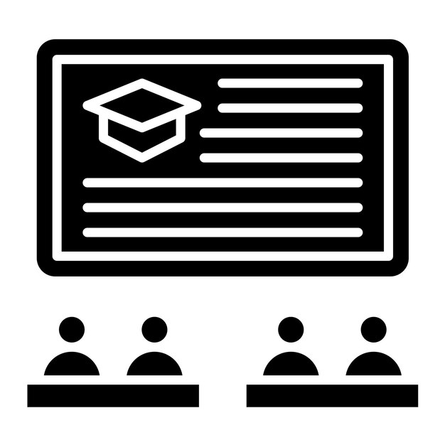 Lecture Glyph Solid Black Illustration