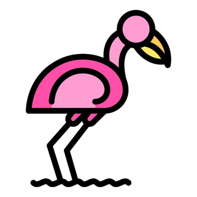 Leg flamingo icon Outline Leg flamingo vector icon for web design isolated on white background color flat