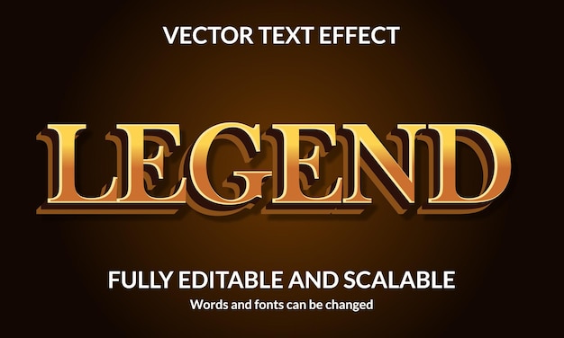 Legend Editable 3D text style effect