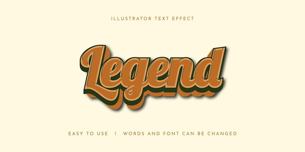 legend illustrator editable text effect template design