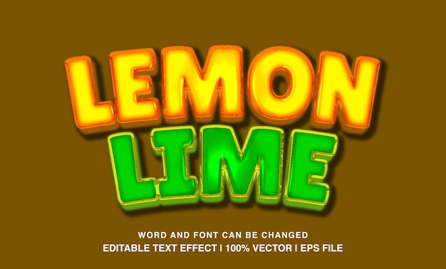 Lemon lime editable text effect