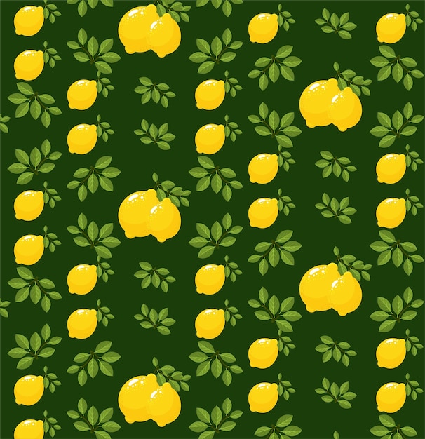 lemon pattern flat vector illustration